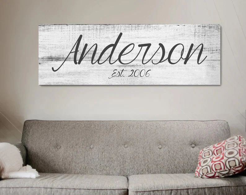 Big Family Name Sign - A Personalized Family Canvas