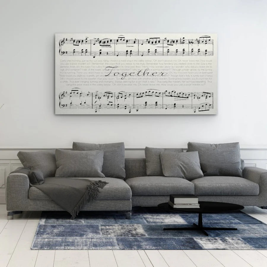 Framed Song Lyrics And Sheet Music Custom Canvas