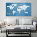 Push Pin Travel Map - Blue Ocean